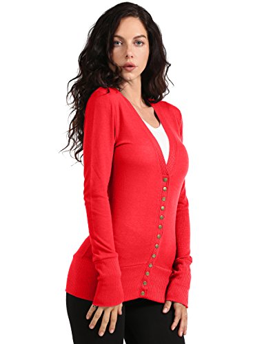 NE PEOPLE Womens Snap Button Sweater Cardigan with Ribbed